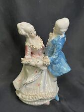 Antique French Hand Painted Dancing Victorian Courting Couple Porcelain Figurine picture