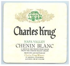 1970's-80's Charles Krug Chenin Blanc Californian Wine Label Original S51E picture