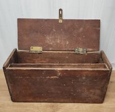 Vtg Old Wood Box Distressed W Latch Farrier Worker Rustic Decor 18.5 x 9 x 6.5 picture