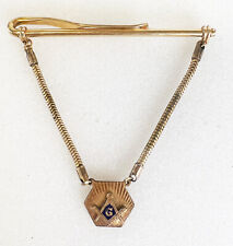 Vintage Anson 12k Gold Freemasons Masonic Tie Bar Clip - 2.5