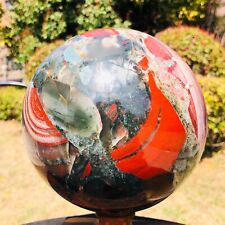 10.84LB Natural African Blood Stone Quartz Sphere Crystal Ball Reiki Healing picture