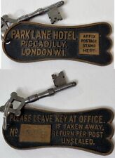 Park Lane Hotel Piccadilly London W.1. Chunky Bronze Hotel Room Key Fob #708 Key picture