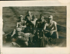 1943 WWII Seabees CB 26th BN Guadalcanal  Photo Seabees in boat only 1 ID'd picture