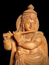 Lord Krishna with Flute. Carved Sandalwood. Mid 20th Century. India. picture
