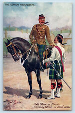 Scotland Postcard The Gordon Highlanders Field Officer c1910 Oilette Tuck Art picture