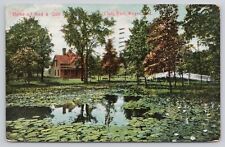 Fort Wayne IN Indiana Home of Rod & Gun Club Pond Lilypads Antique Postcard 1909 picture