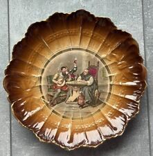 Antique Sèvres France Plate Bowl Monk Friar With Musicians Scalloped Edge Rare picture