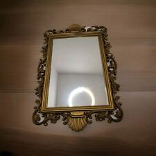 Vintage Homco Wall Mirror Ornate Hollywood Regency Gold Scroll Plastic picture