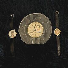 Iraq Iraqi Souvenir Saddam Hussein Watches & Glass Clock ... Lot Of 3 picture