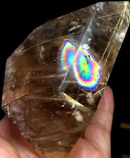 549g NATURAL Golden Hair Rutilated Quartz Crystal Reiki Healing Polished Rainbow picture