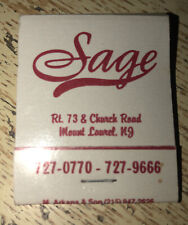 Sage Mount Laurel New Jersey Fine Restaurant And Diner *Unstruck* Match 1960s-70 picture