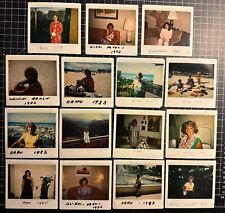 LOT OF 15 VINTAGE 80’s FOUND PHOTO POLAROIDS CUTE BLONDE WOMAN BEACH VACATIONS picture