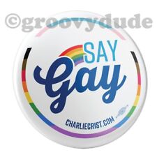 Say Gay 2022 Charlie Crist For Florida Governor Official LGBT Pin Pinback Button picture
