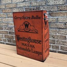 Vintage Westinghouse Mazda Automobile Lamps Store Display Cabinet Sign picture