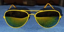 Corona Light Sunglasses Beer Promo Ad Yellow Aviator Metal Frame Mirrored Lens picture