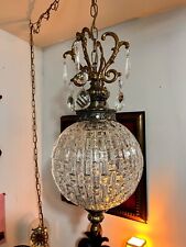 Crystal Swag Haning  lamp, antique Crystal pendalogues. Roughly 21 inches.  picture