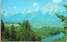 Teton Range Grand Teton National Park Wyoming Scenic Landscape Chrome Postcard picture