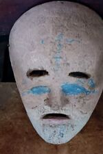 **AWESOME  ANTIQUE HAND CARVED FOLK ART WOODEN OLD MAN MASK MEXICO  NICE * picture