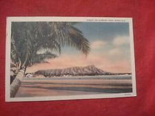Linen Postcard Diamond Head Honolulu picture