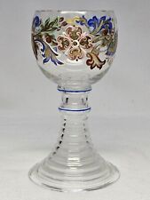 Art Nouveau Moser Wine Glass Romer With Floral & Enameled With Gilding picture