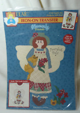 Vintage PLAID Iron-On Transfer ANGELIC PALS Design Leslie Beck Heavenly Friends picture