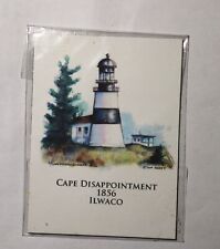 Lighthouse Fridge Magnet. Cape Disappointment Park, Ilwaco Wash.  Watercolor  picture
