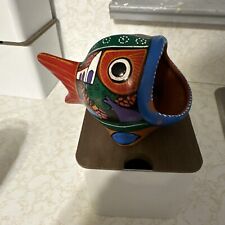  Talavera Wide Mouth Fish Mexican Pottery Hand Painted Folk Art  Sponge Holder picture