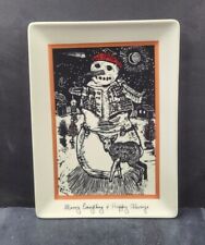 Primatives by Kathy  Merry Everything & Happy Always Snowman Deer 11.5X8.5 Plate picture