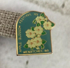 Vintage 1989 Apple Blossom Festival Lapel Pin Small Collectible Wanatchee Wa picture