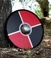 Viking Wooden Hand Made Painted Toy Round Shield with Steel Boss Shield Gift picture
