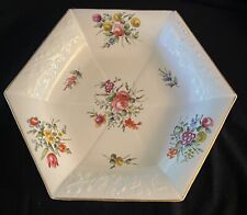 Lovely Antique French Handpainted Rose Bouquets Porcelain Bowl picture