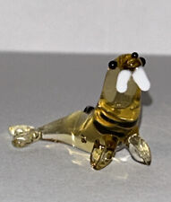 Miniature Tiny Lampwork Flame Hand Blown Glass Walrus Sea lion Figurine New picture