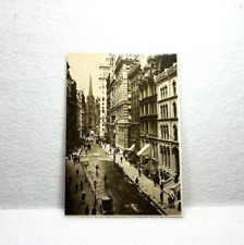 Postcard Wall Street looking wet from Pearl Street 1898 Reprint 1976 Vintage picture