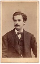 ANTIQUE CDV CIRCA 1870s TAYLOR HANDSOME MAN WITH MUSTACHE PHILADELPHIA PA. picture