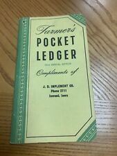 Vintage 1958 John Deere Farmer’s Pocket Ledger J.D. Implement Inwood Iowa picture