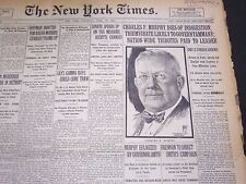 1924 APRIL 26 NEW YORK TIMES - CHARLES MURPHY DIES OF INDIGESTION - NT 5078 picture