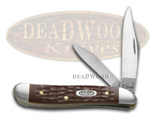 Case xx Knives Peanut Jigged Brown Delrin Handle Stainless Pocket Knife 00046 picture