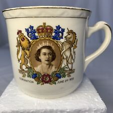 Coronation Coffee Tea Cup Queen Elizabeth II 1953 Vintage picture