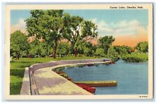 c1930's Carter Lake Boat Scene Omaha Nebraska NE Unposted Vintage Postcard picture