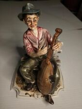 Man Playing Musical Instrument Ceramic  Statue Figurine Figure 12.5in H x 8.5in picture