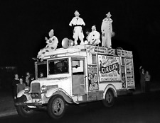 1939 Circus Parade Truck Loaded with Clowns Old Photo 8.5