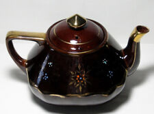 Vintage Brown Glaze Hand Painted Teapot Gold Trim with Lid Made in Japan picture