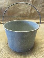 Vintage Galvanized Metal Bucket Antique Old Iron Pail Pot 9382 picture