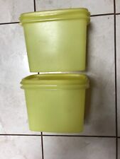 Vintage Tupperware Rectangular Shelf Saver Container w Lid Yellow 1243 Set Of 2 picture