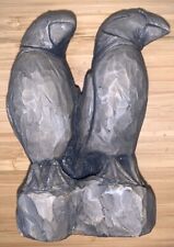 Handcrafted Two-Puffin Statue Signed 1985 Vintage picture