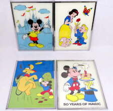Lot 4 Vintage Brytone Disney Lithograph Pictures Mickey Mouse Pluto Snow White picture