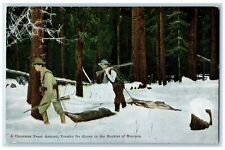 1906 Christmas Feast Assured Deer Hunting Columbia Montana MT Posted Postcard picture