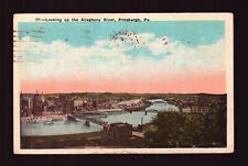 POSTCARD : PENNSYLVANIA - PITTSBURGH PA - LOOKING UP ALLEGHENY RIVER 1926 VIEW picture