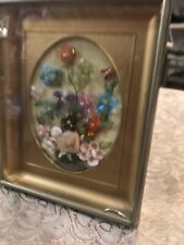 Vintage Antique Floral Stone And Shell Bohemian Boho Picture Frame  picture