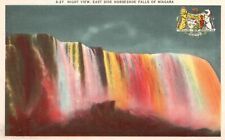 Vintage Postcard 1920's Night View East Side Horseshoe Falls of Niagara Canada picture